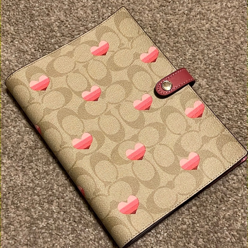 NEW Coach Heart Notebook